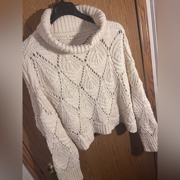 POL Light Beige Chenille Knit Turtleneck Sweater - Picture 5 of 8